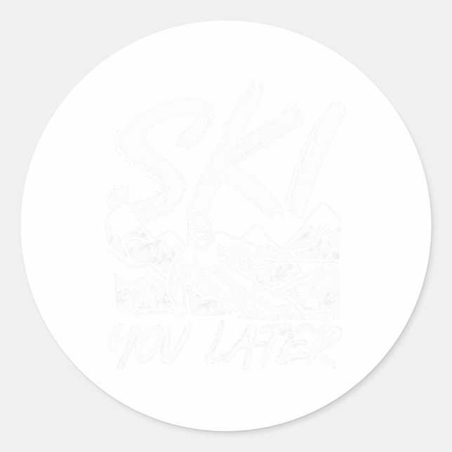 Sticker Rond Ski You Later  (Devant)