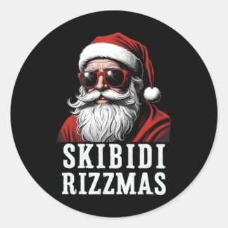 Sticker Rond Skibidi Rizzmas Noël Rizz Santa Claus Xmas Pa