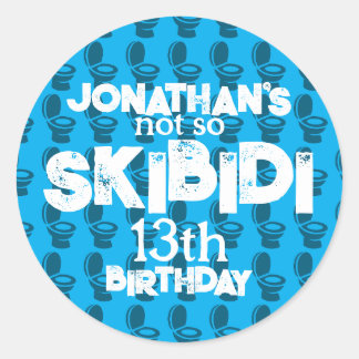 Sticker Rond Skibidi Toilet fête d'anniversaire