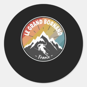 Sticker Rond Skiing In France Le Grand Bornand