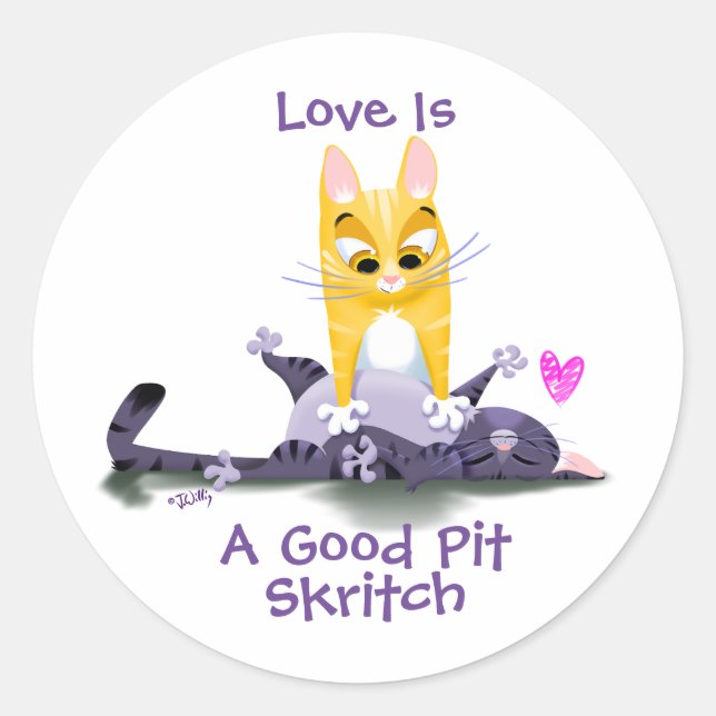 Sticker Rond SKRITCH PITS KITTIES par Jeff Willis Art (Devant)