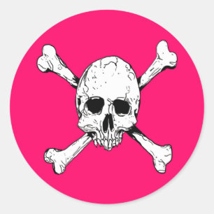 Sticker Rond Skull and Cross Bones