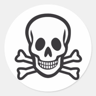 Sticker Rond Skull and crossbones