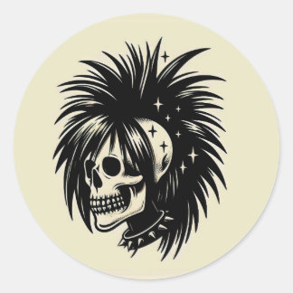 STICKER ROND 'SKULL & STARS'