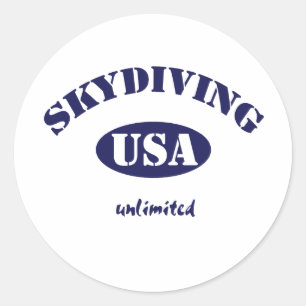 Sticker Rond Sky Dive USA illimité