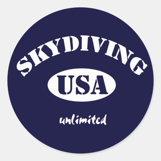 Sticker Rond Sky Diving USA illimité (Devant)