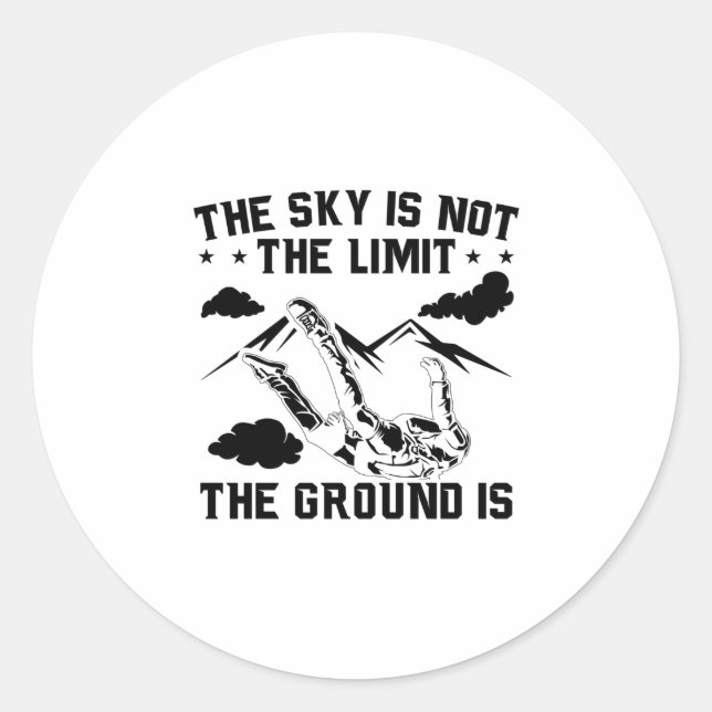 Sticker Rond Skydive Hobby | Idée cadeau de parachute Skydiving (Devant)