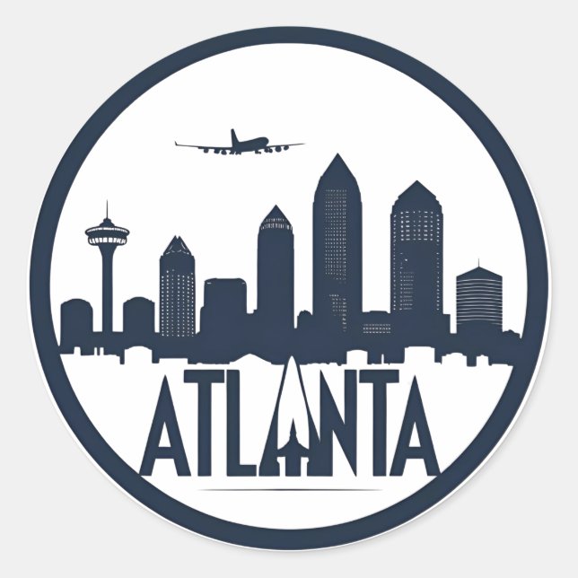 Sticker Rond Skyline Atlanta Georgia (Devant)
