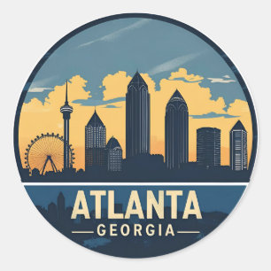 Sticker Rond Skyline Atlanta Georgia