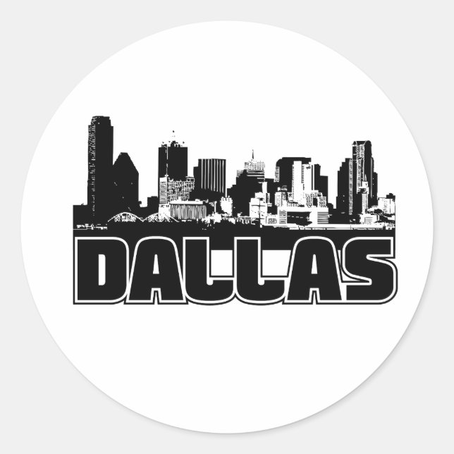 Sticker Rond Skyline de Dallas (Devant)