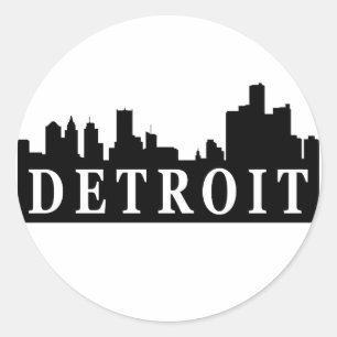 Sticker Rond Skyline de Détroit