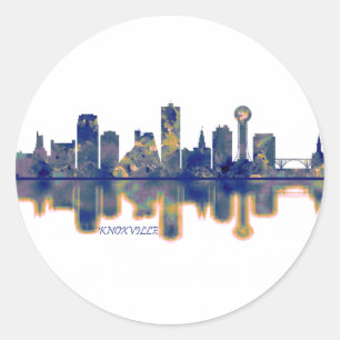 Sticker Rond Skyline de Knoxville