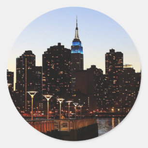 Sticker Rond Skyline de New York