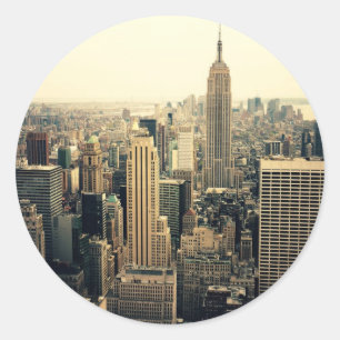 Sticker Rond Skyline de New York