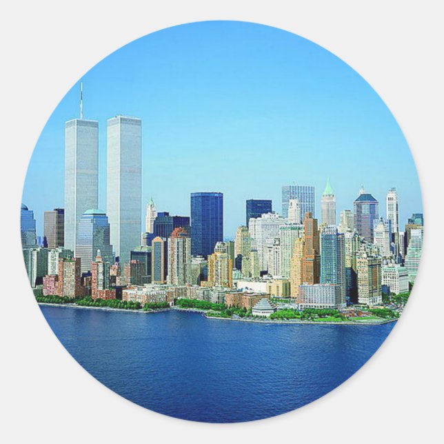 Sticker Rond Skyline de New York (Devant)