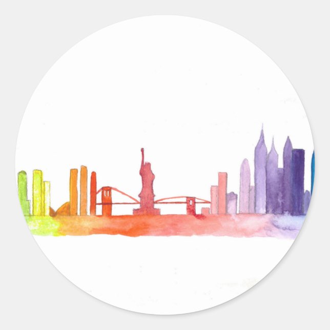 Sticker Rond Skyline de NEW YORK (Devant)
