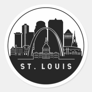 Sticker Rond Skyline de Saint-Louis Missouri