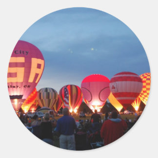 Sticker Rond skyline montgolfière