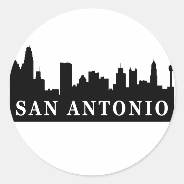 Sticker Rond Skyline San Antonio (Devant)