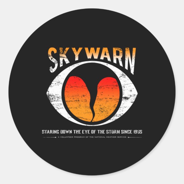 Sticker Rond Skywarn Distress Disponible Également Comme Non-Di (Devant)