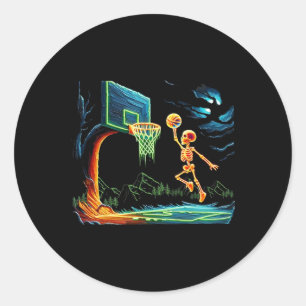 Sticker Rond Slam Dunk Hoop Basketball Halloween Hommes Fans