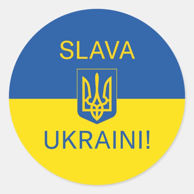 Sticker Rond Slava Ukraine gloire Ukraine guerre symbole de pai (Devant)