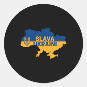 Sticker Rond Slava Ukraini Gloire à l'Ukraine Chemise Soutien U