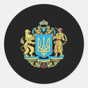Sticker Rond Slava Ukraini Ukraine Logo Cadeaux Ukrainiens Vête