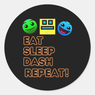 Sticker Rond Sleep Dash Répéter le jeu vidéo Géométrie Gamer vi