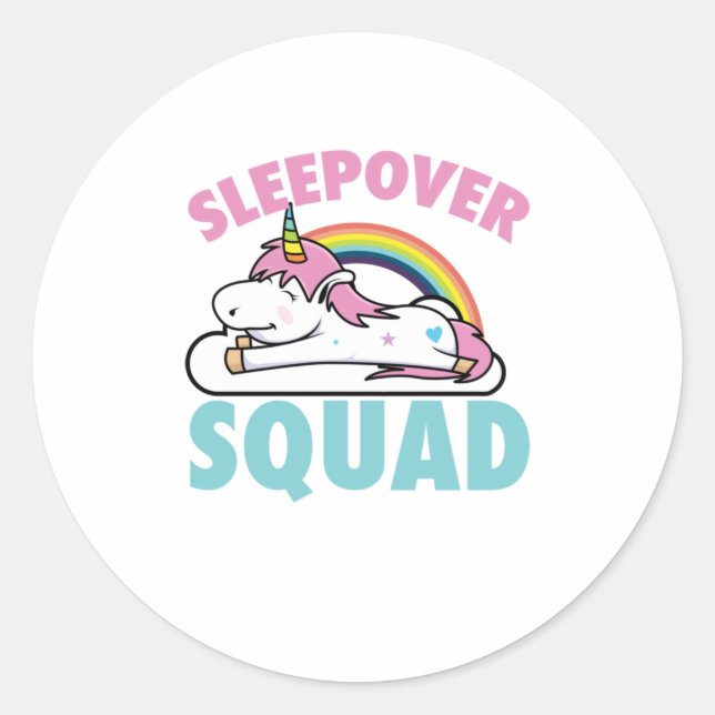 Sticker Rond Sleepover Squad Arc-en-ciel Magie Du Nouvel An (Devant)