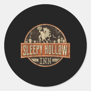 Sticker Rond Sleepy Hollow Inn Halloween Headless Horse