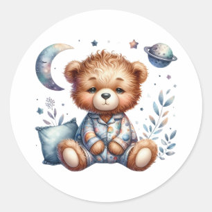 Sticker Rond Sleepy Teddy