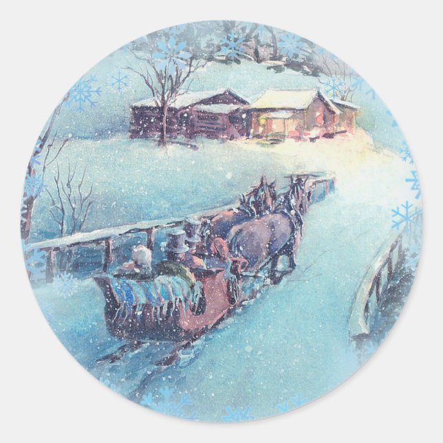Sticker Rond SLEIGH RICHE par SHARON SHARPE (Devant)