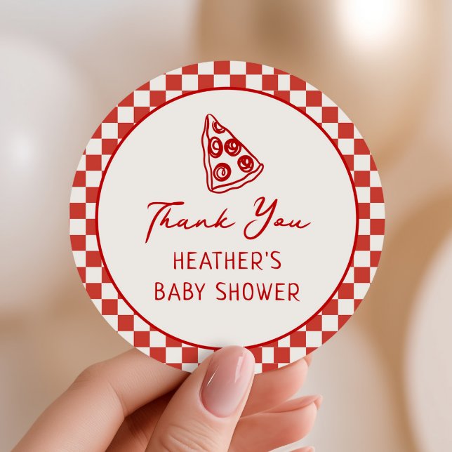 Sticker Rond Slice Slice Baby Italien Pizza Thème (Créateur téléchargé)
