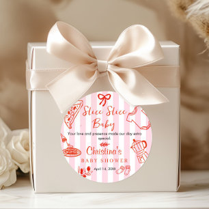 Sticker Rond Slice Slice Baby Shower Merci 