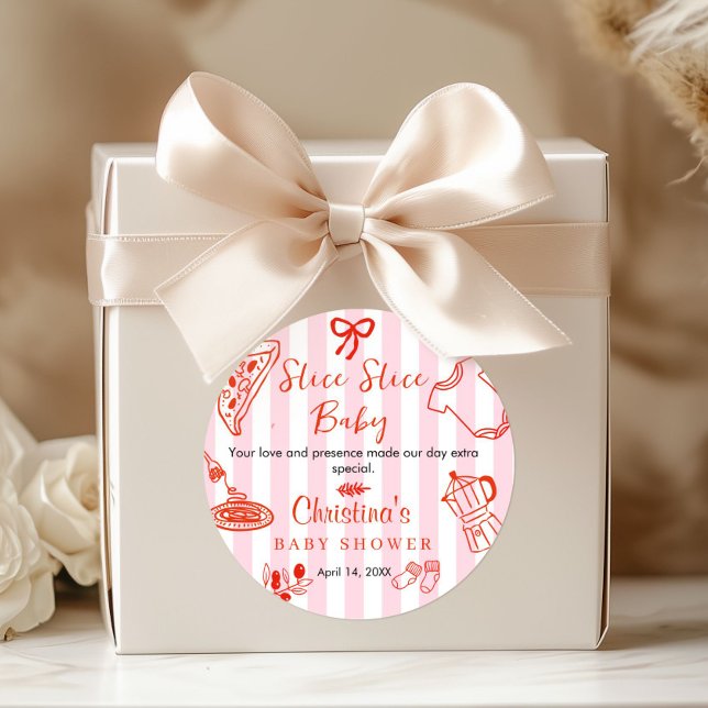 Sticker Rond Slice Slice Baby Shower Thank you  (Slice Slice Baby Shower Thank you sticker)