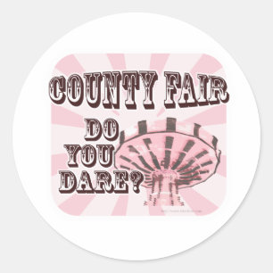 Sticker Rond Slogan de foire régionale d'amusement