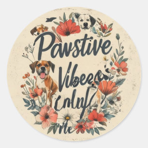 Sticker Rond Slogan de maman de chien inspiré vintage - Vibes P