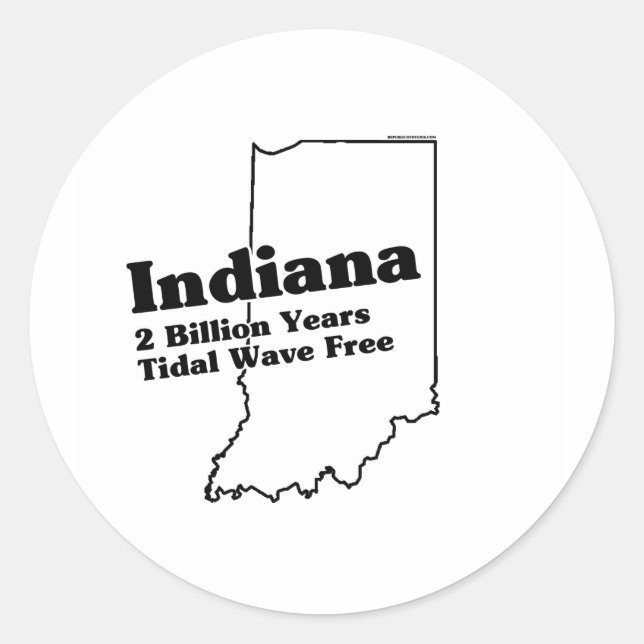 Sticker Rond Slogan d'état de l'Indiana (Devant)
