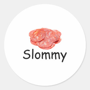 Sticker Rond Slommy Salami meme Gen Z mal orthographié drôle de
