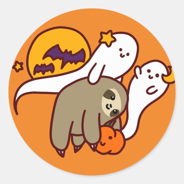 Sticker Rond Sloth Halloween (Devant)