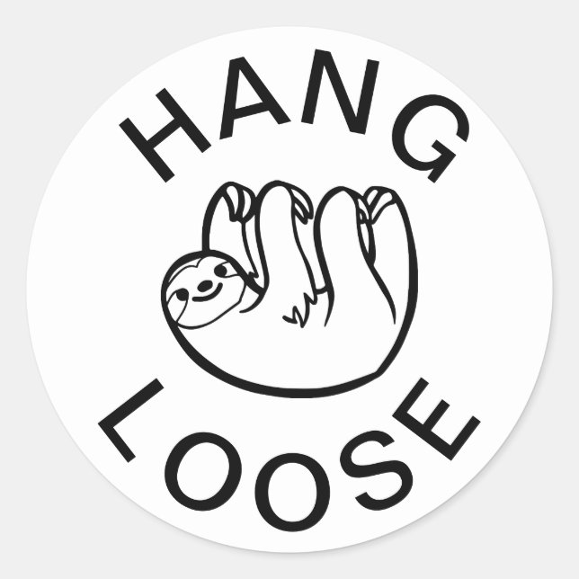 Sticker Rond Sloth Hang Loose (Devant)