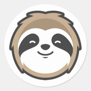 Sticker Rond Sloth Mascot
