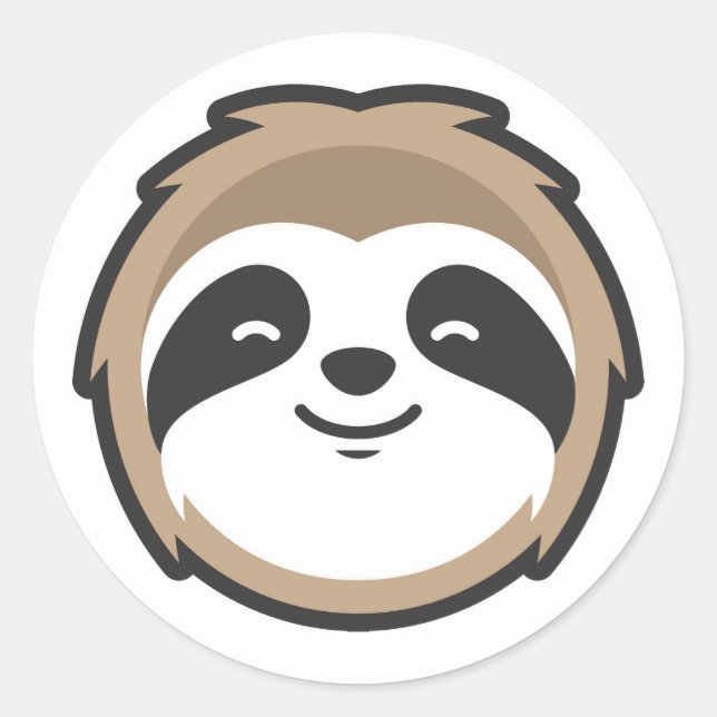 Sticker Rond Sloth Mascot (Devant)