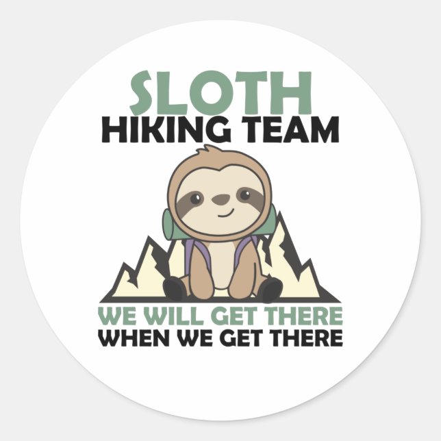 Sticker Rond Sloth Randonnée Team Mountaineer Slots Randonnée (Devant)