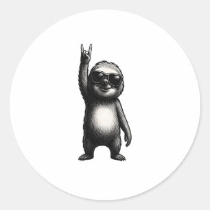 Sticker Rond Sloth Rocking Dance