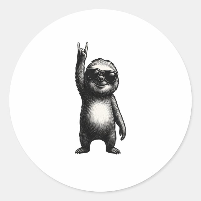 Sticker Rond Sloth Rocking Dance (Devant)