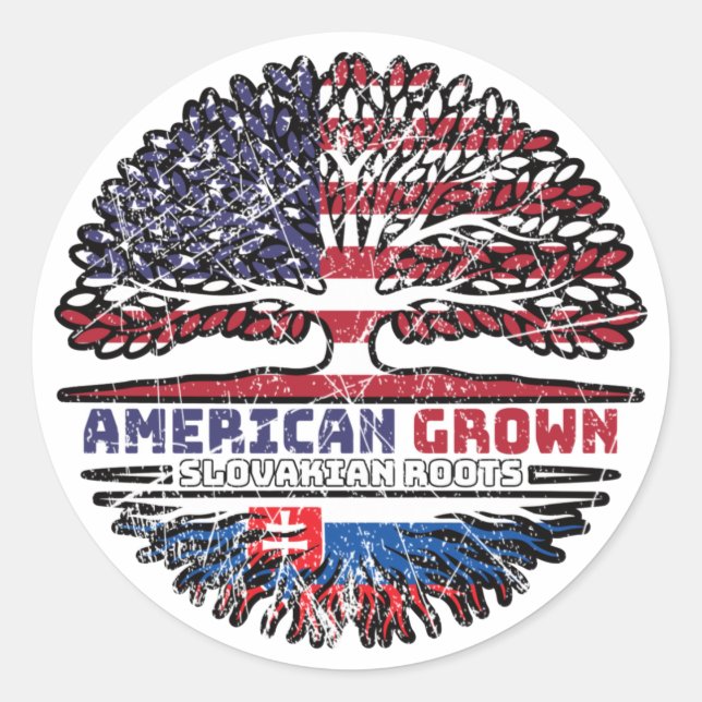Sticker Rond Slovakia Slovakian US American USA United States (Devant)