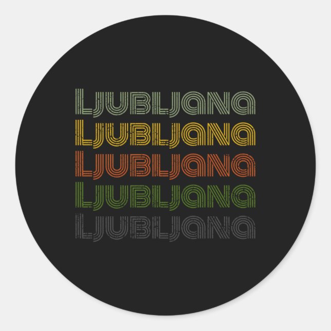 Sticker Rond Slovénie 70'S Ljubljana (Devant)