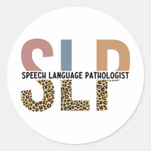 Sticker Rond SLP Discours Pathologiste Typographie Empreinte de